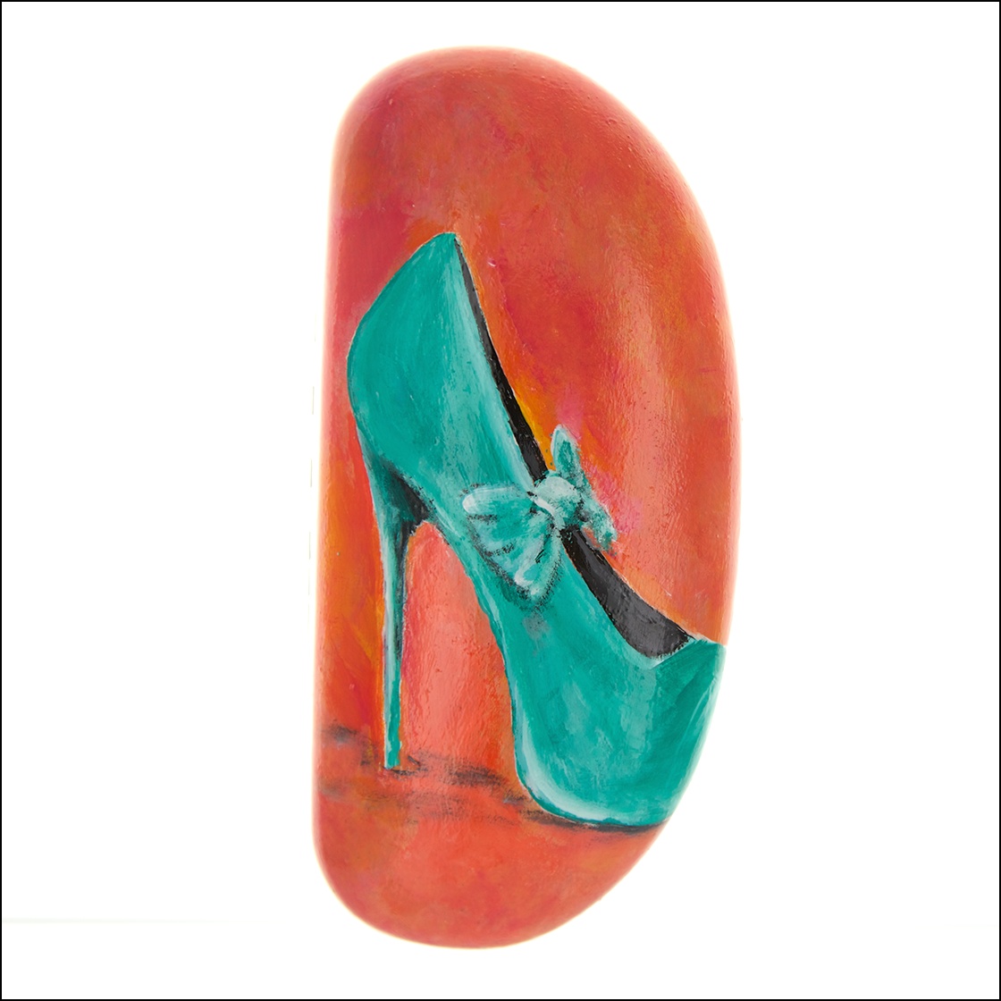 turquoise high heel shoe